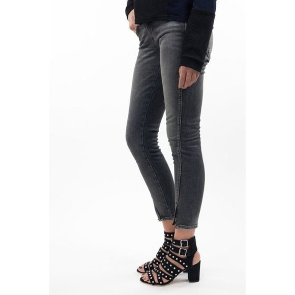 AMO Denim Twist Zip Skinny Jeans in Smoke 25 - Picture 4 of 12